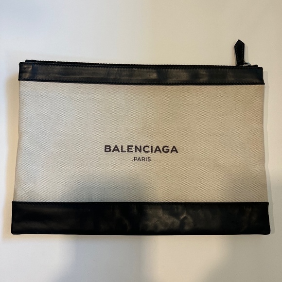 Authentic Balenciaga Unisex Canvas Clutch Bag Pouch - Picture 1 of 5